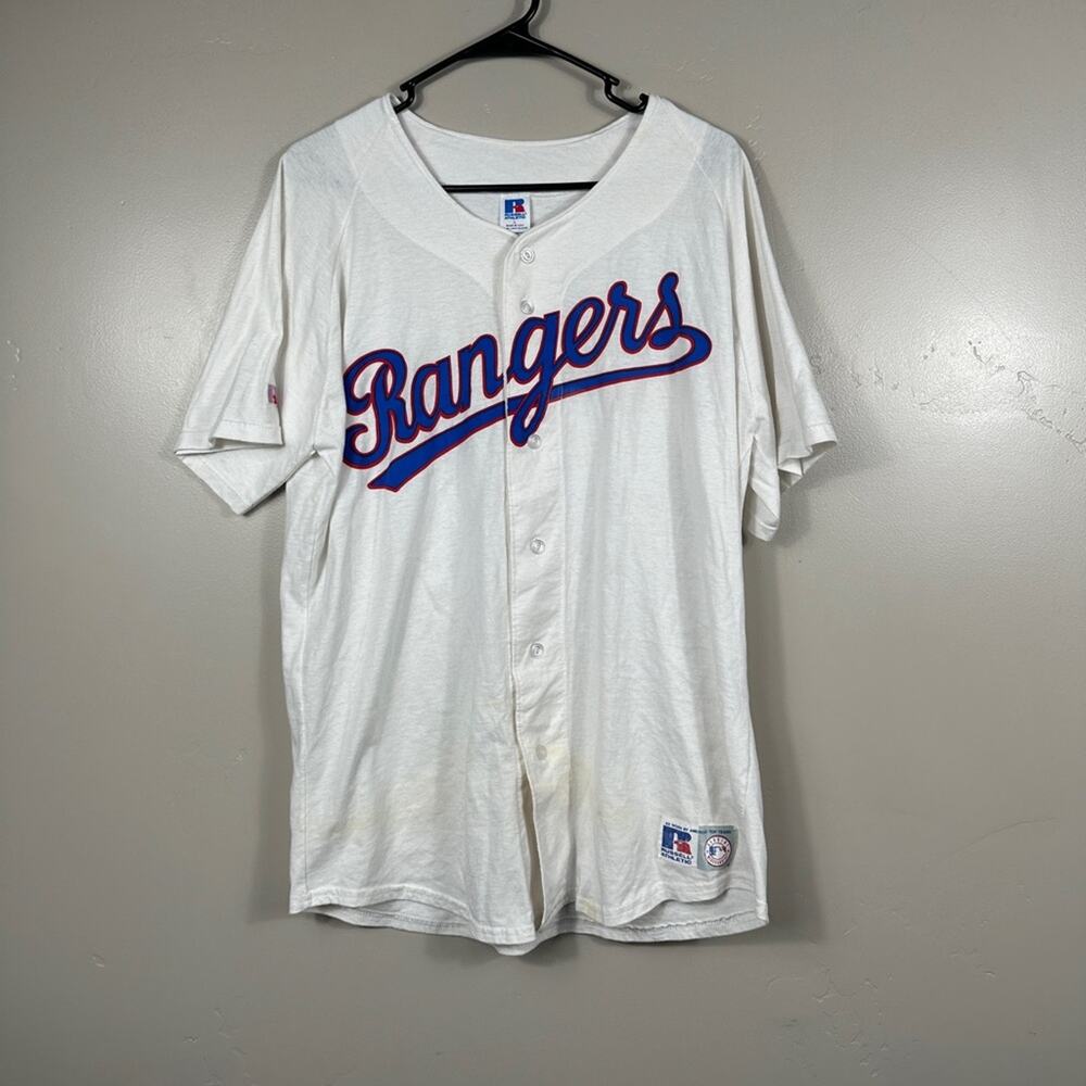 Vintage 80’s MLB Texas Rangers Baseball Jersey Russell Made In USA